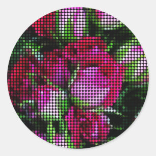 Rosenknospetapisserie Runder Aufkleber