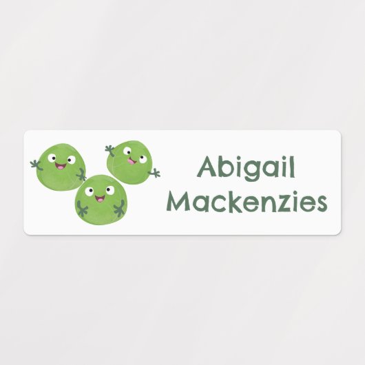 Rosenkohl Cartoon personalisiert Etiketten (Design 2)