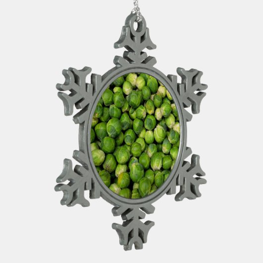 Rosenkohl Schneeflocken Zinn-Ornament (Links)