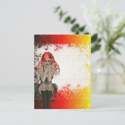 Rosenkopfmädchen Postkarte (Stehend Vorderseite)