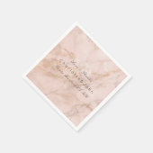 Rosenkoralle Rosa Rosa Party Weiß graues Marmor Serviette (Ecke)