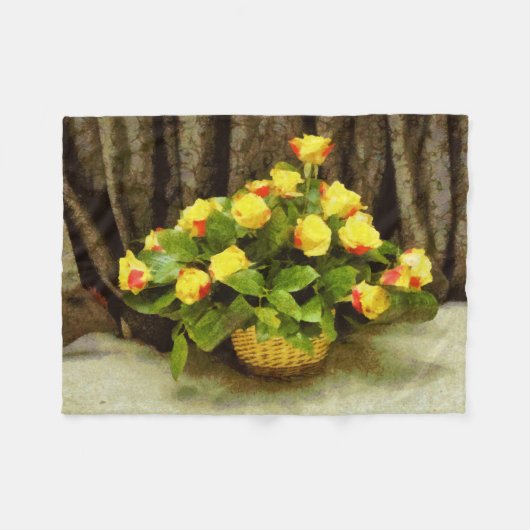 Rosenkörbe Fleecedecke (Vorderseite (Horizontal))