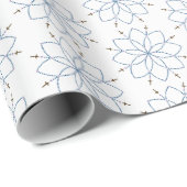 Rosenkranz blühende blaue Blume Geschenkpapier (Rolleneckpunkt)