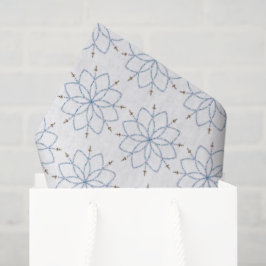 Rosenkranz blühende blaue Blume Seidenpapier
