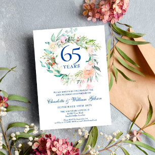 Rosenkranz zum 45. und 65. Hochzeit Einladung