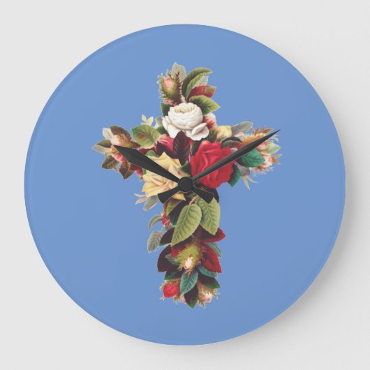 Rosenkreuz Das Rosenkreuz-Symbol der Rosenkreuzer Große Wanduhr (Vorderseite)