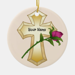 Rosenkreuz Keramik Ornament
