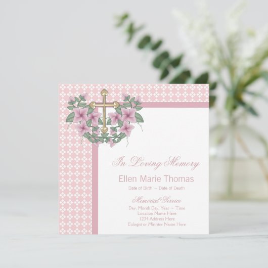 Rosenkreuz-Mouringkarten Einladung (Stehend Vorderseite)