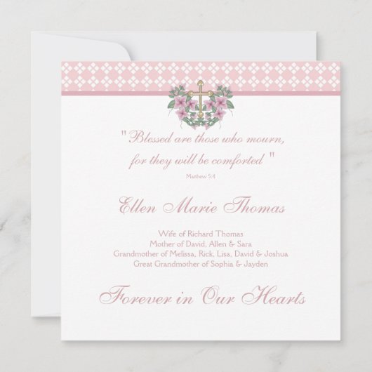 Rosenkreuz-Mouringkarten Einladung (Rückseite)