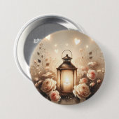 Rosenlaternen-Glanz-Sträuß Button (Vorne & Hinten)