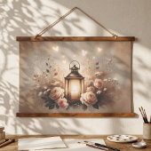 Rosenlaternen-Glow-Sträußchen Wandteppich Mit Holzrahmen