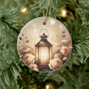 Rosenlaternen-Glühbouquet Keramik Ornament