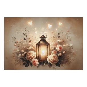 Rosenlaternen-Glühbouquet Poster