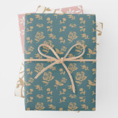 Rosenleder Rosengarten Gold Hübsch Geschenkpapier Set (Beispiel)