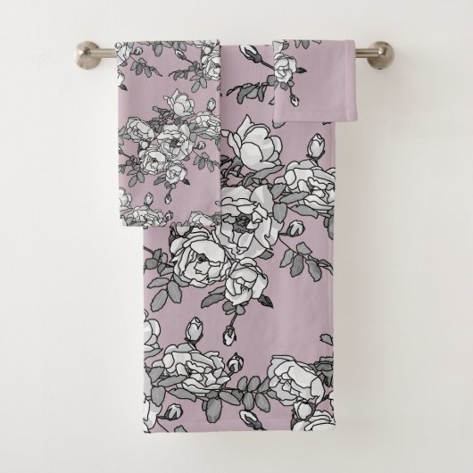 Rosenlevenhintergrund Badhandtuch Set (Insitu)