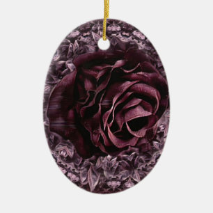 Rosenmandala keramik ornament