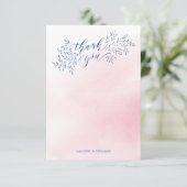 Rosenmarinebranche, rustikale Blumenkalligraphie V Dankeskarte (Stehend Vorderseite)