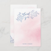 Rosenmarinebranche, rustikale Blumenkalligraphie V Dankeskarte (Vorne/Hinten)