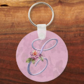 Rosenmonogramm E Schlüsselanhänger (Vorderseite)