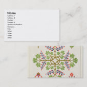 Rosenmotiv-Tapetenentwurf, gedruckt von M. u. von Visitenkarte (Vorne/Hinten)