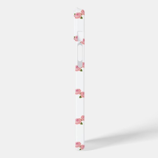 Rosenmuster auf Weiß Case-Mate iPhone Hülle (Rückseite / Links)