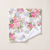 Rosenmuster Badhandtuch Set (Waschlappen)