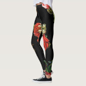 Rosenmuster boho Chic der Blumentätowierungs-Rosen Leggings (Links)