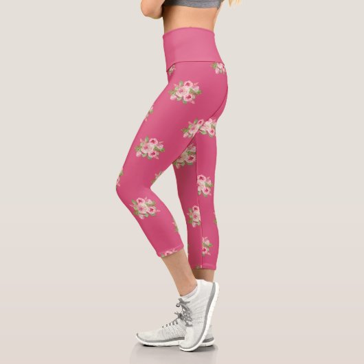 Rosenmuster Capri Leggings (Links)