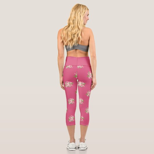 Rosenmuster Capri Leggings (Rückseite)