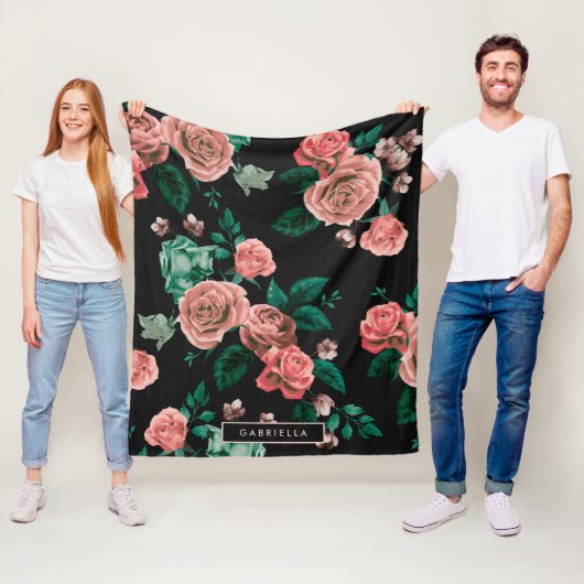 Rosenmuster Fleecedecke (Beispiel)