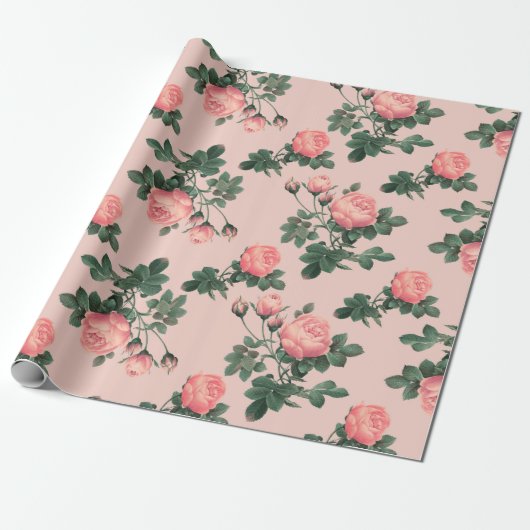 Rosenmuster Geschenkpapier (Ungerollt)
