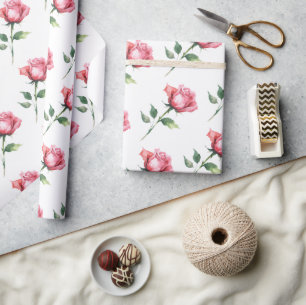 Rosenmuster Geschenkpapier