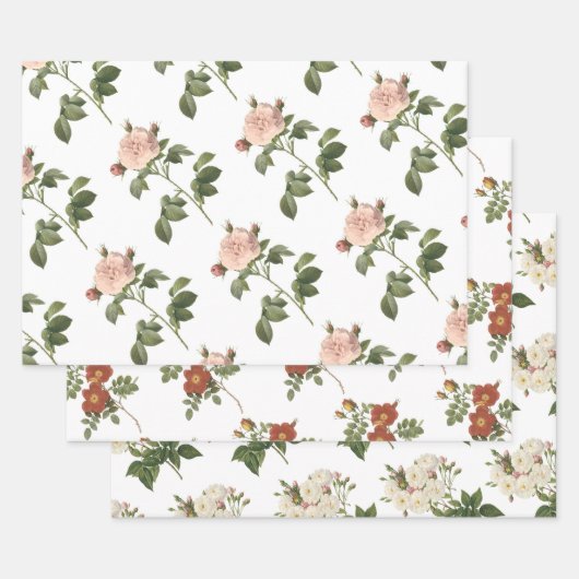 Rosenmuster Geschenkpapier Set (Set)