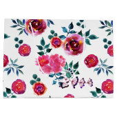 Rosenmuster, handbemalt und rosa große geschenktüte (Rückseite)