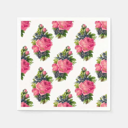 Rosenmuster Hübsch Vintag Serviette (Vorderseite)