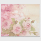 Rosenmuster in sanft rosa geschenkpapier (Flach)