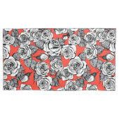 Rosenmuster Kissenbezug (Vorderseite-Links)