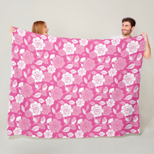 ROSENMUSTER (ROSA) FLEECEDECKE
