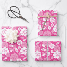 ROSENMUSTER (ROSA) GESCHENKPAPIER SET
