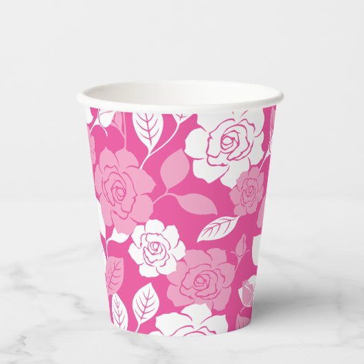 ROSENMUSTER (ROSA) PAPPBECHER (Vorderseite)