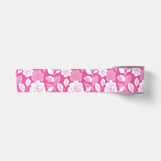 ROSENMUSTER (ROSA) SATINBAND (Vorderseite)