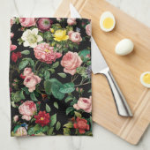 Rosenmuster Rosa und Rot Geschirrtuch (Viertel Falte)