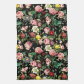 Rosenmuster Rosa und Rot Geschirrtuch (Vertikal)