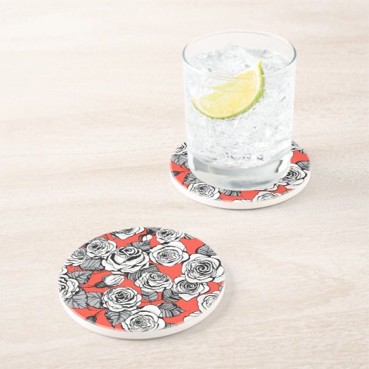 Rosenmuster Sandstein Untersetzer (Seite)