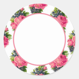Rosenmuster Vintag Runder Aufkleber