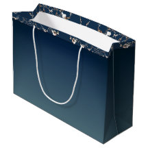 Rosennetz auf blauem Farbverlauf Geschenktasche