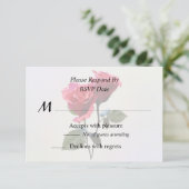 Rosenpaar RSVP Karte (Stehend Vorderseite)