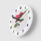 Rosenpaar Runde Wanduhr (Winkel)