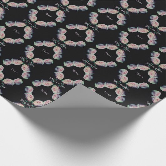 Rosenpaare Abstrakt Personalisiert Geschenkpapier (Ecke)