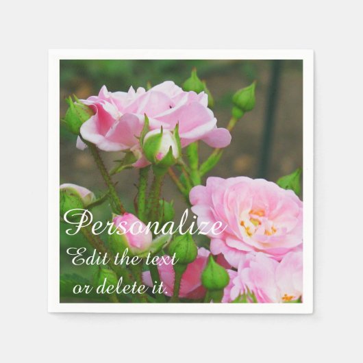 Rosenpapier-Party Napkins in hellrosa Serviette (Vorderseite)